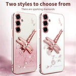 KADEM Til Samsung Galaxy S25+ Cover Guldsmed Kickstand TPU Blomster Glitter Telefoncover