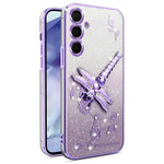KADEM Til Samsung Galaxy S25+ Cover Guldsmed Kickstand TPU Blomster Glitter Telefoncover