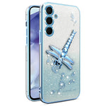 KADEM Til Samsung Galaxy S25+ Cover Guldsmed Kickstand TPU Blomster Glitter Telefoncover