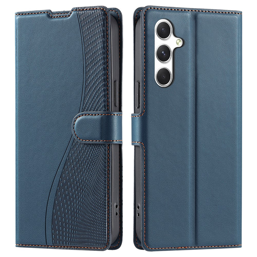 Til Samsung Galaxy A54 5G cover med prikker præget PU læder flip telefoncover med kortplads, rem