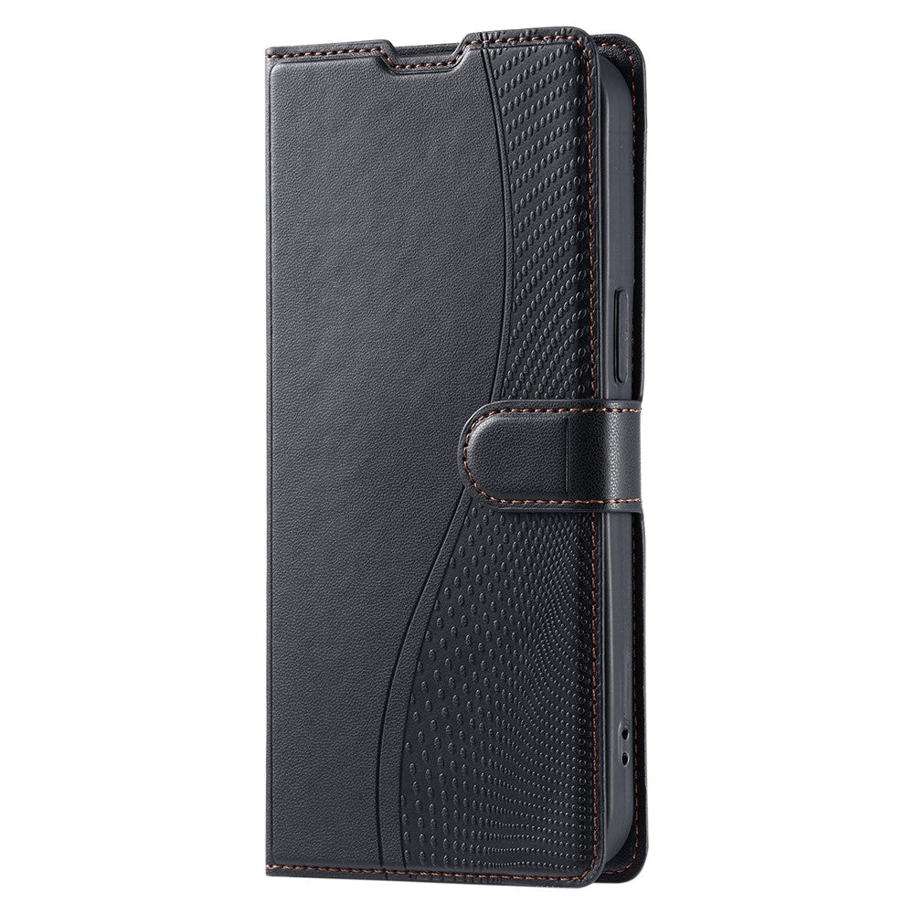 Til Samsung Galaxy S24 FE Etui Prikker Præget PU Læder Flip Telefon Cover med Kortlomme, Rem