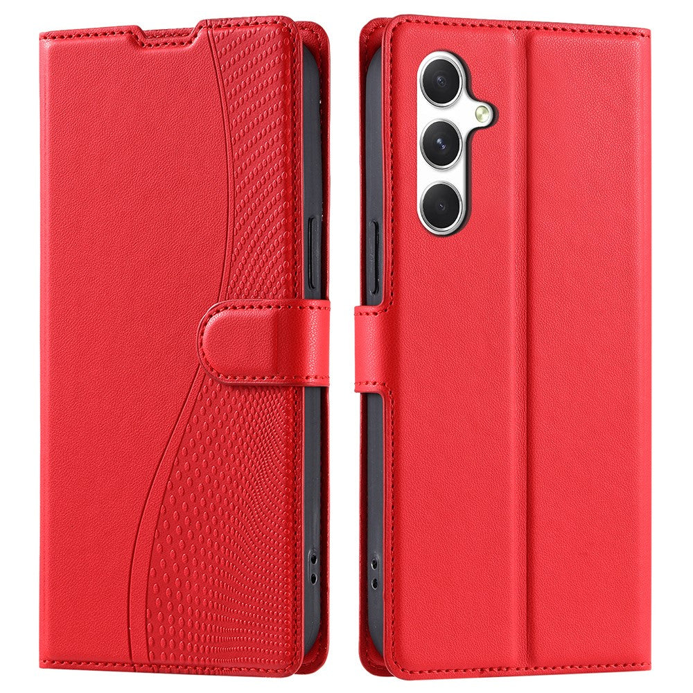 Til Samsung Galaxy S24 FE Etui Prikker Præget PU Læder Flip Telefon Cover med Kortlomme, Rem