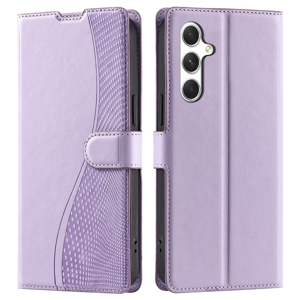 Til Samsung Galaxy S24 FE Etui Prikker Præget PU Læder Flip Telefon Cover med Kortlomme, Rem