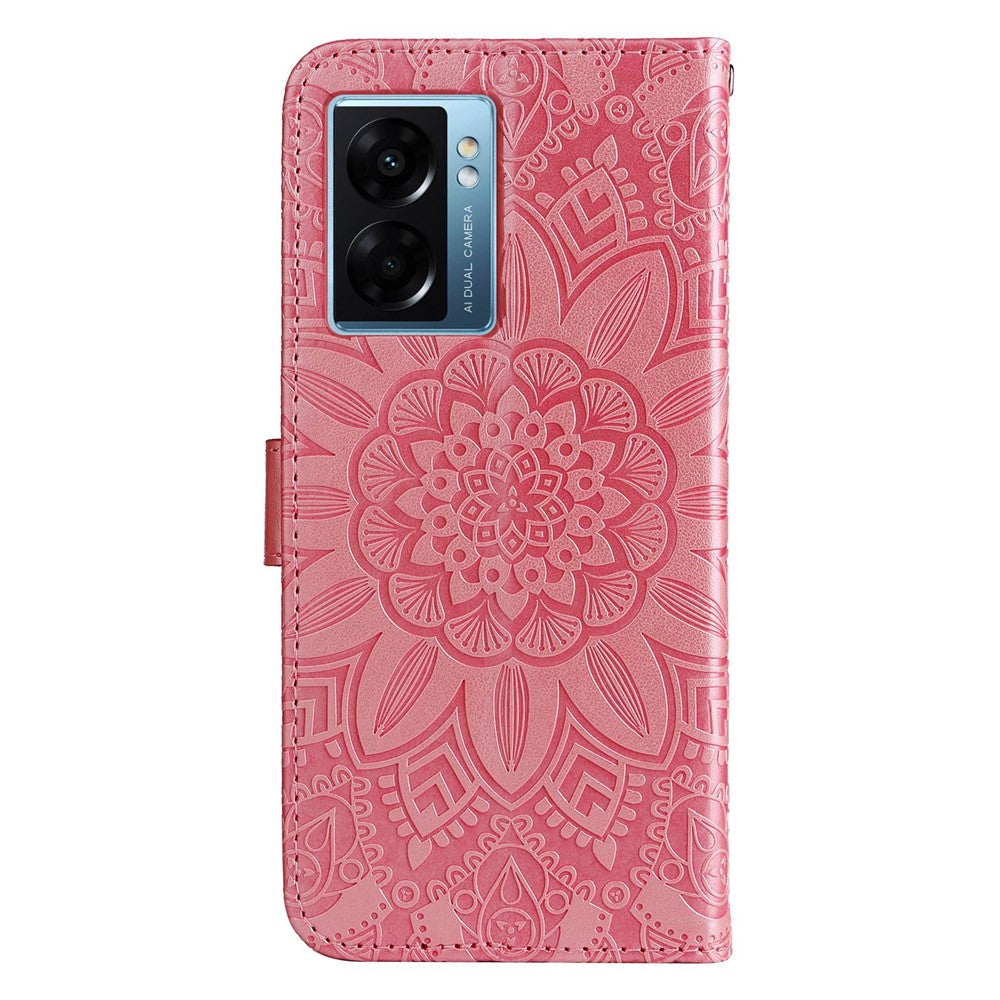 For Oppo A57 (2022) 5G / A77 5G / K10 5G / A57 4G / A57s 4G / Realme Q5i / V23 4G / Narzo 50 5G PU Leather Case Sunflower Imprinted Stand Magnetic Flip Wallet Phone Cover