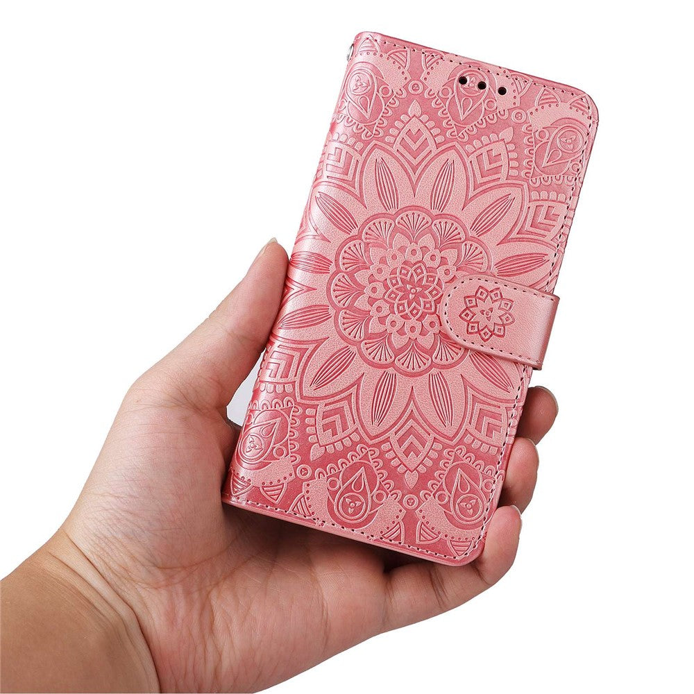 For Oppo A57 (2022) 5G / A77 5G / K10 5G / A57 4G / A57s 4G / Realme Q5i / V23 4G / Narzo 50 5G PU Leather Case Sunflower Imprinted Stand Magnetic Flip Wallet Phone Cover
