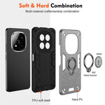 For Xiaomi Redmi Note 14 Pro+ 5G Case with Ring Kickstand PC+TPU Shockproof Phone Cover