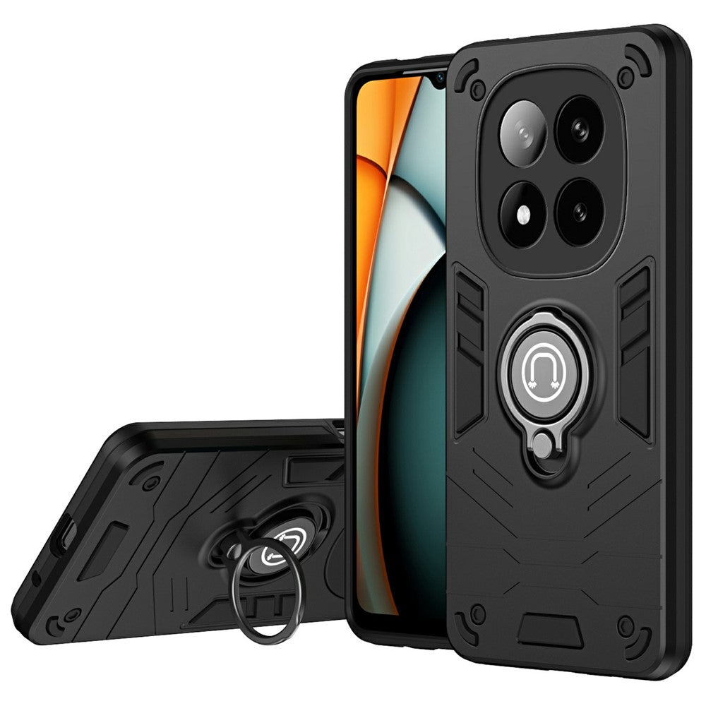 For Xiaomi Redmi Note 14 Pro+ 5G Case with Ring Kickstand PC+TPU Shockproof Phone Cover