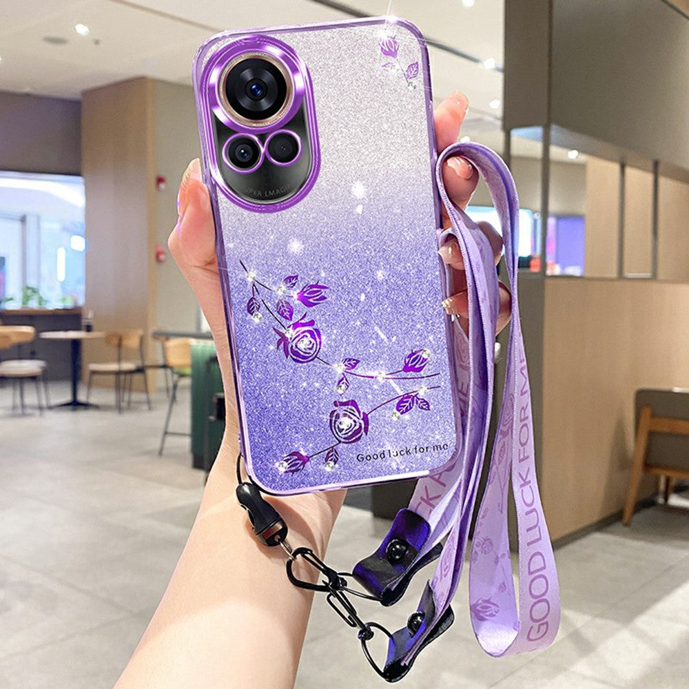 KADEM For Huawei nova 13 Case Flower Pattern TPU Gradient Phone Cover with Lanyards