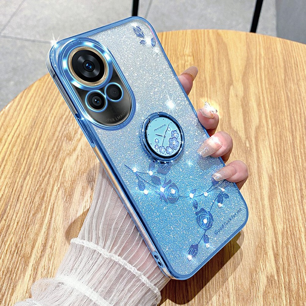KADEM For Huawei nova 13 Case Ring Kickstand TPU Flowers Phone Cover Gradient Glitter