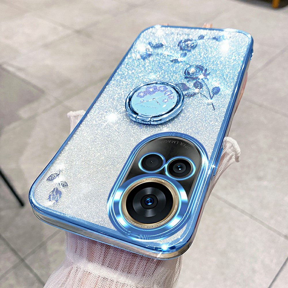 KADEM For Huawei nova 13 Case Ring Kickstand TPU Flowers Phone Cover Gradient Glitter