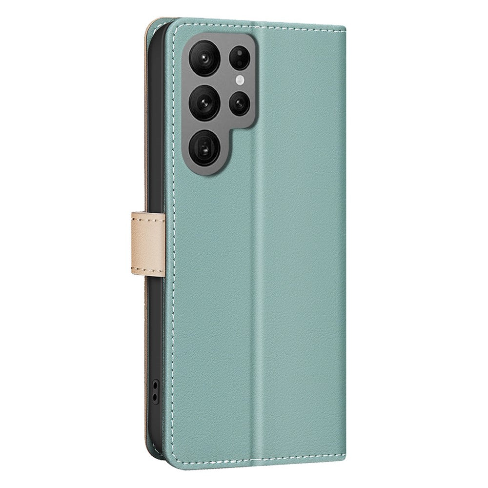 BINFEN COLOR BF33 for Samsung Galaxy S25 Ultra Leather Case Splicing Color RFID Blocking
