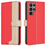 BINFEN COLOR BF33 for Samsung Galaxy S25 Ultra Leather Case Splicing Color RFID Blocking