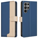 BINFEN COLOR BF33 for Samsung Galaxy S25 Ultra Leather Case Splicing Color RFID Blocking
