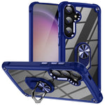 For Samsung Galaxy S25+ Case Alloy Lens Frame PC + TPU Kickstand Phone Back Cover