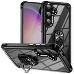 For Samsung Galaxy S25+ Case Alloy Lens Frame PC + TPU Kickstand Phone Back Cover
