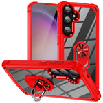 For Samsung Galaxy S25+ Case Alloy Lens Frame PC + TPU Kickstand Phone Back Cover