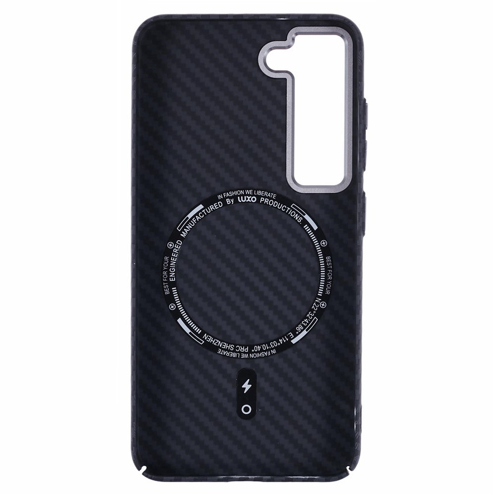 For Samsung Galaxy S23 Case Magnetic Case Carbon Fiber Texture Water-Transfer PC Phone Cover