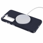 For Samsung Galaxy S23 Case Magnetic Case Carbon Fiber Texture Water-Transfer PC Phone Cover