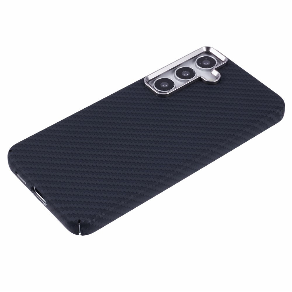 For Samsung Galaxy S24 Magnetic Case Carbon Fiber Texture Water-Transfer PC Phone Cover
