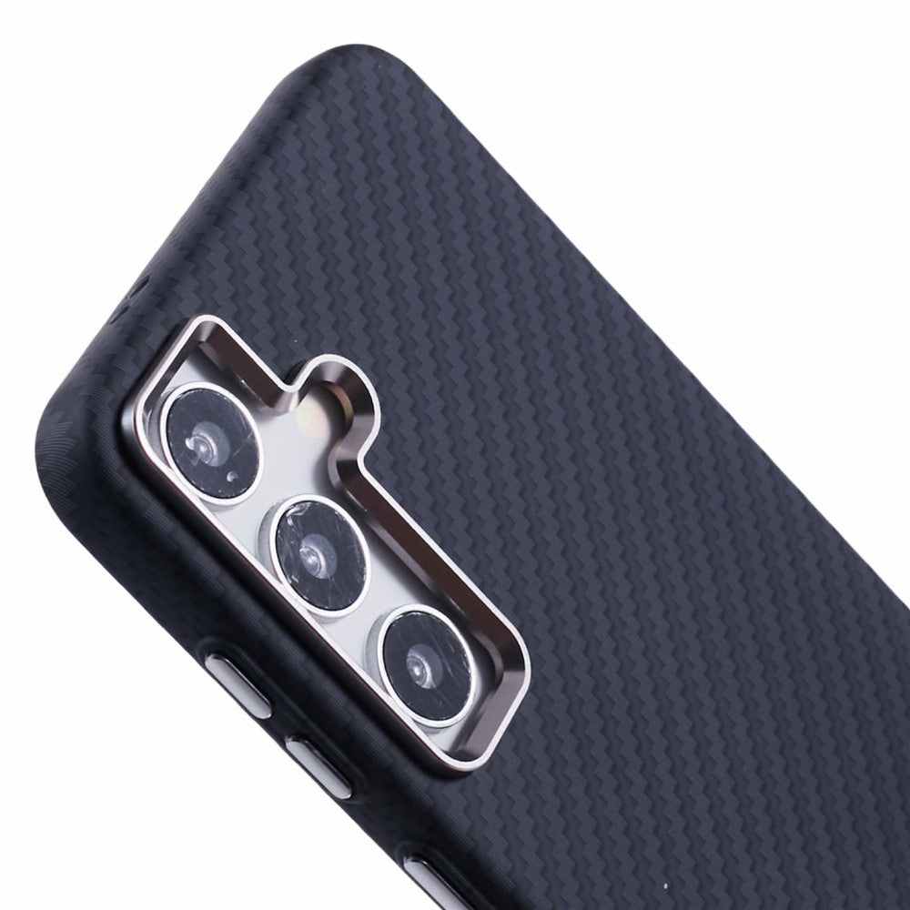 For Samsung Galaxy S24 Magnetic Case Carbon Fiber Texture Water-Transfer PC Phone Cover