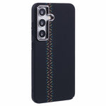 For Samsung Galaxy S24 Magnetic Case Carbon Fiber Texture Water-Transfer PC Phone Cover