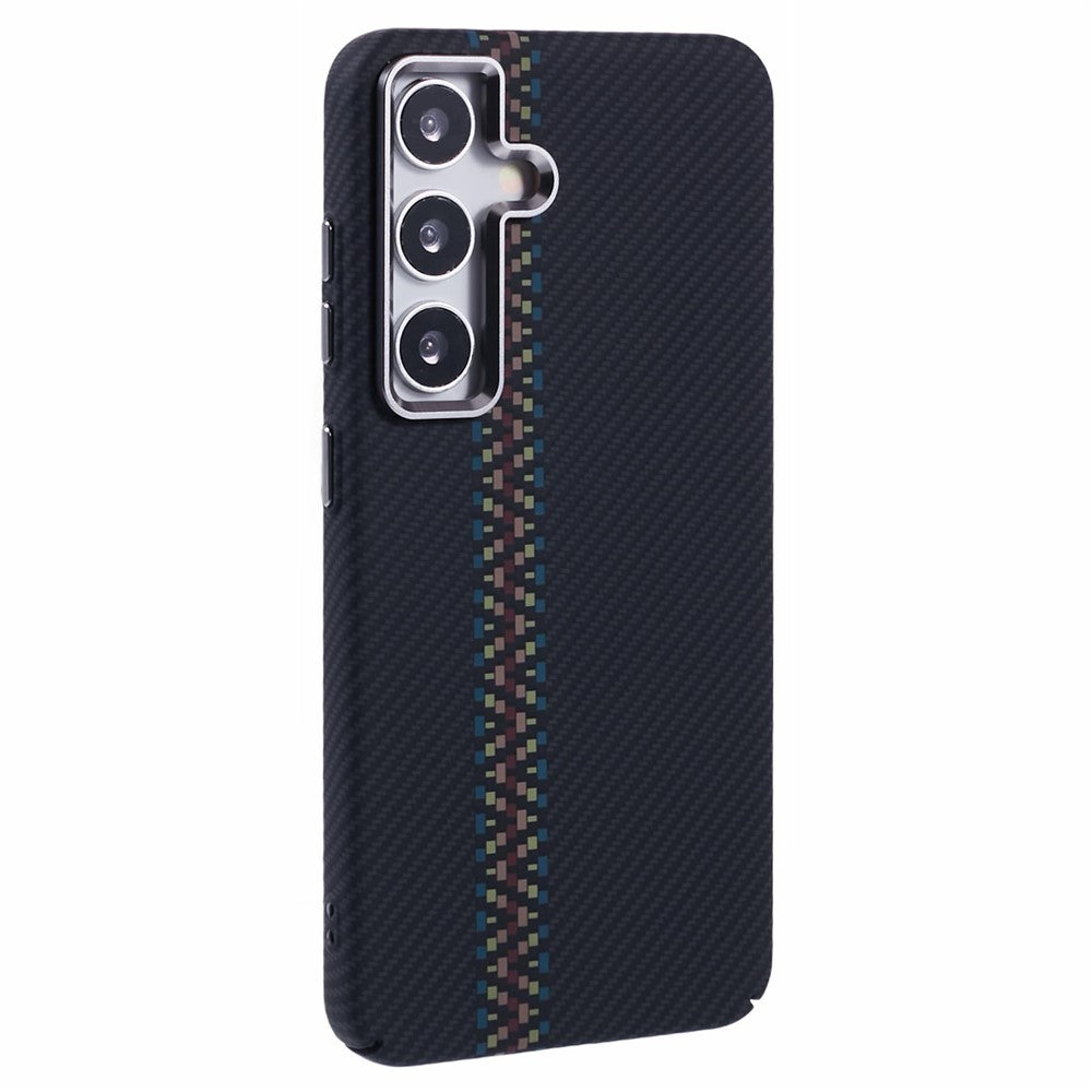 For Samsung Galaxy S24 Magnetic Case Carbon Fiber Texture Water-Transfer PC Phone Cover