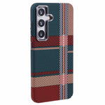 For Samsung Galaxy S24 Magnetic Case Carbon Fiber Texture Water-Transfer PC Phone Cover