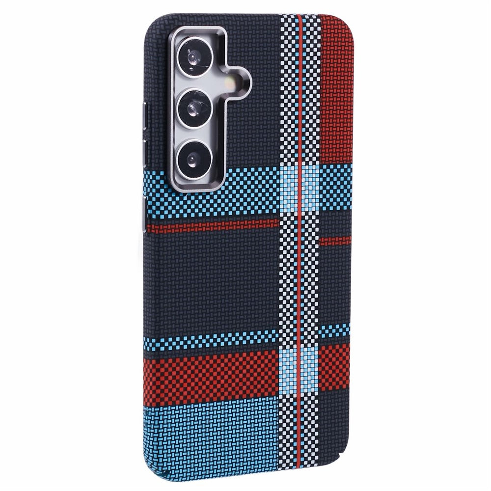 For Samsung Galaxy S24 Magnetic Case Carbon Fiber Texture Water-Transfer PC Phone Cover