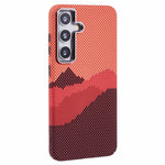 For Samsung Galaxy S24 Magnetic Case Carbon Fiber Texture Water-Transfer PC Phone Cover