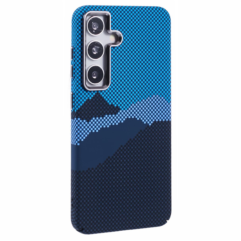 For Samsung Galaxy S24 Magnetic Case Carbon Fiber Texture Water-Transfer PC Phone Cover