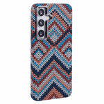 For Samsung Galaxy S24 Magnetic Case Carbon Fiber Texture Water-Transfer PC Phone Cover