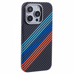 Til iPhone 15 Pro Cover Kompatibelt med MagSafe Kulfiber Tekstur Vandoverførings-PC Telefoncover