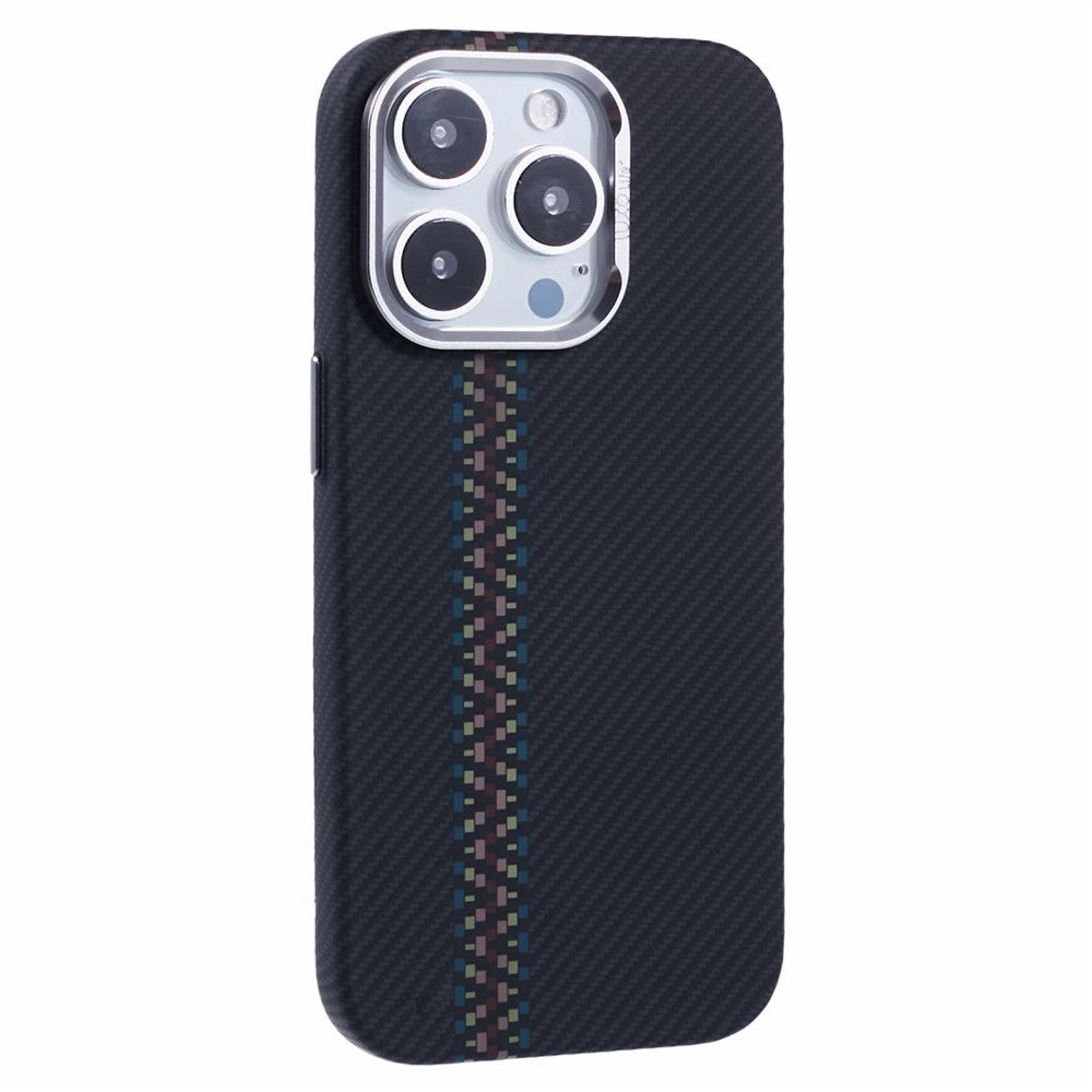 Til iPhone 15 Pro Cover Kompatibelt med MagSafe Kulfiber Tekstur Vandoverførings-PC Telefoncover