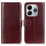Xiaomi Redmi Note 14 4G (163.25mm) skal Crazy Horse textur PU-läder mobilstativ