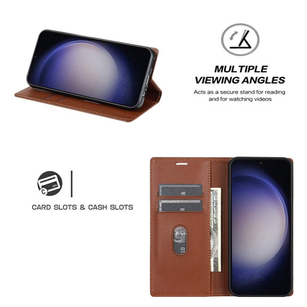 Til Samsung Galaxy S25+ Pung Etui Magnetisk Lukning PU Læder Telefoncover