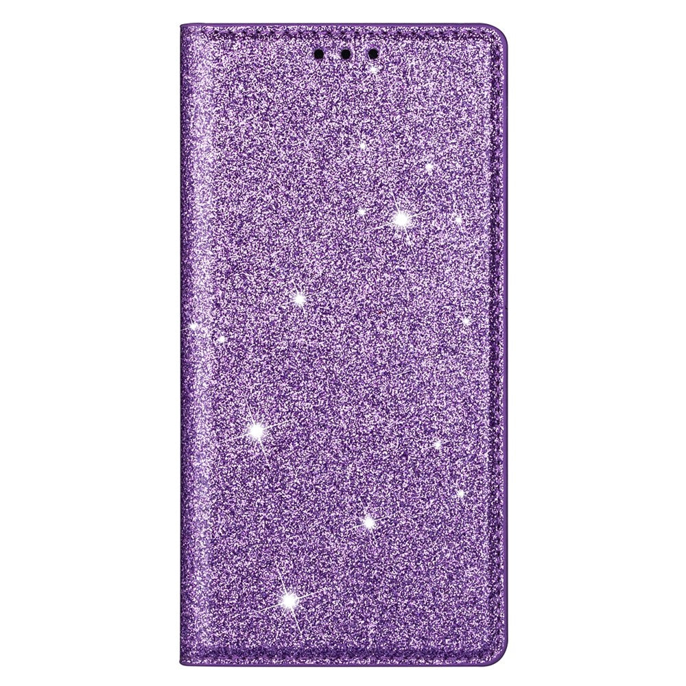 For Samsung Galaxy S24 FE Case Glittery PU Leather+TPU Card Slot Phone Cover