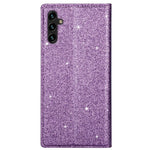 For Samsung Galaxy S24 FE Case Glittery PU Leather+TPU Card Slot Phone Cover