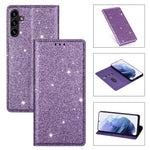 For Samsung Galaxy S24 FE Case Glittery PU Leather+TPU Card Slot Phone Cover