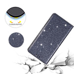 Til Samsung Galaxy S25+ Cover Glittery PU-læder+TPU Kortlomme Telefoncover