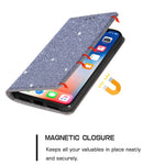 Til Samsung Galaxy S25+ Cover Glittery PU-læder+TPU Kortlomme Telefoncover