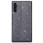 Til Samsung Galaxy S25+ Cover Glittery PU-læder+TPU Kortlomme Telefoncover