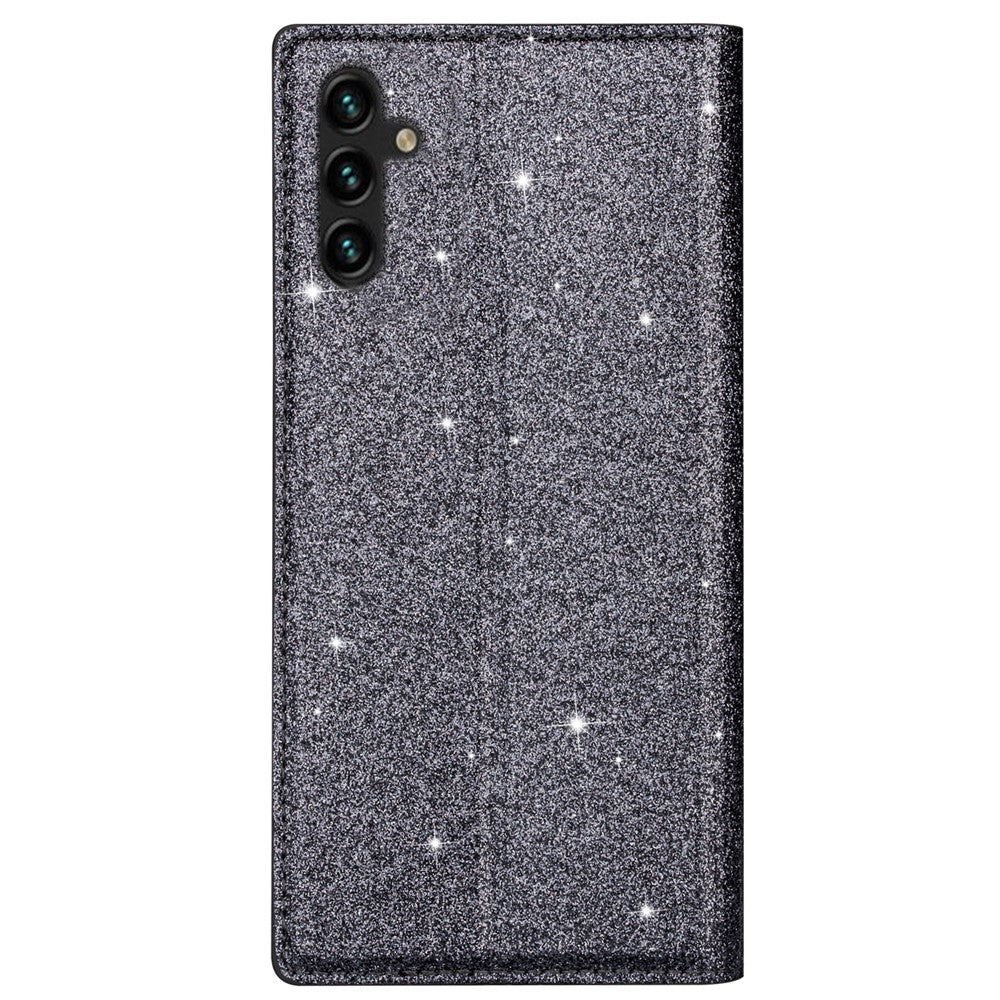 Til Samsung Galaxy S25+ Cover Glittery PU-læder+TPU Kortlomme Telefoncover