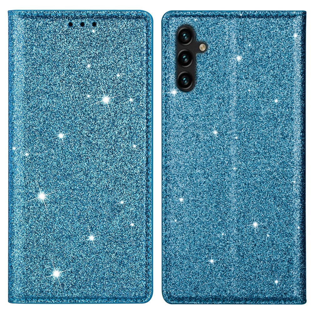 Til Samsung Galaxy S25+ Cover Glittery PU-læder+TPU Kortlomme Telefoncover