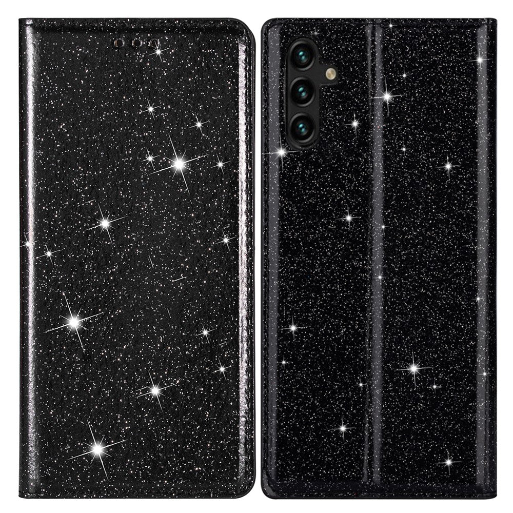 Til Samsung Galaxy S25+ Cover Glittery PU-læder+TPU Kortlomme Telefoncover