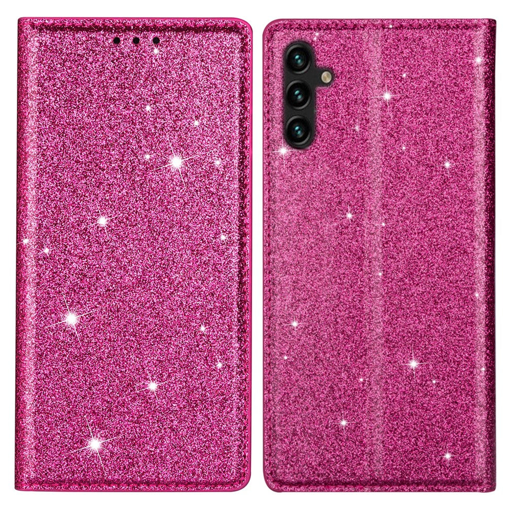 Til Samsung Galaxy S25+ Cover Glittery PU-læder+TPU Kortlomme Telefoncover