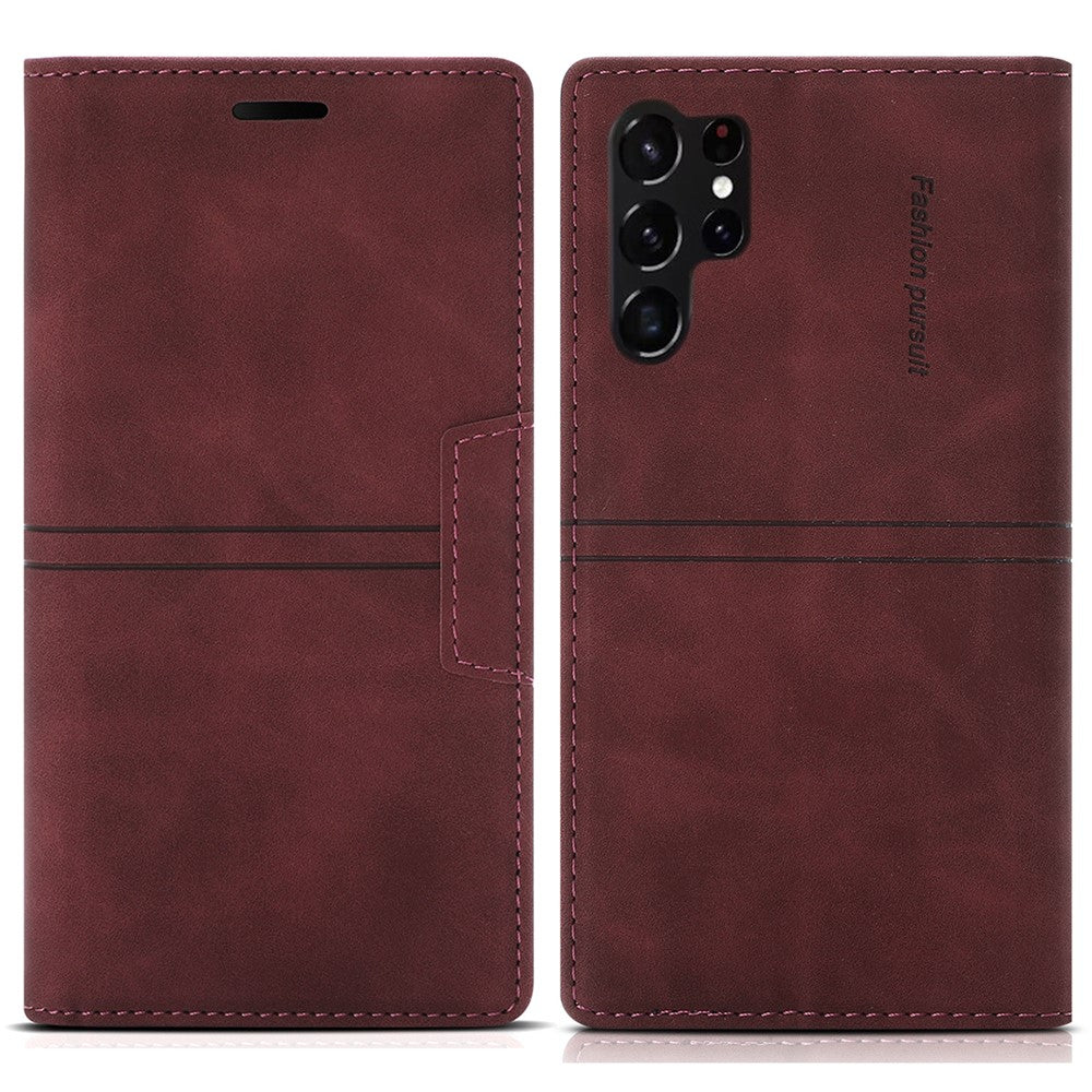 For Samsung Galaxy S25 Ultra Wallet Case Magnetic Closing Leather Phone Cover