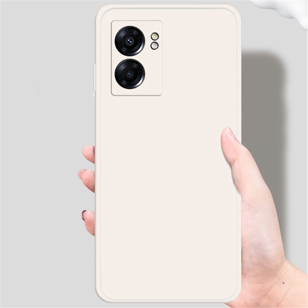 For Oppo A57 (2022) 5G / A77 5G Bump Proof Rubberized TPU Phone Case with Microfiber Lining Straight Edge Cell Phone Back Cover