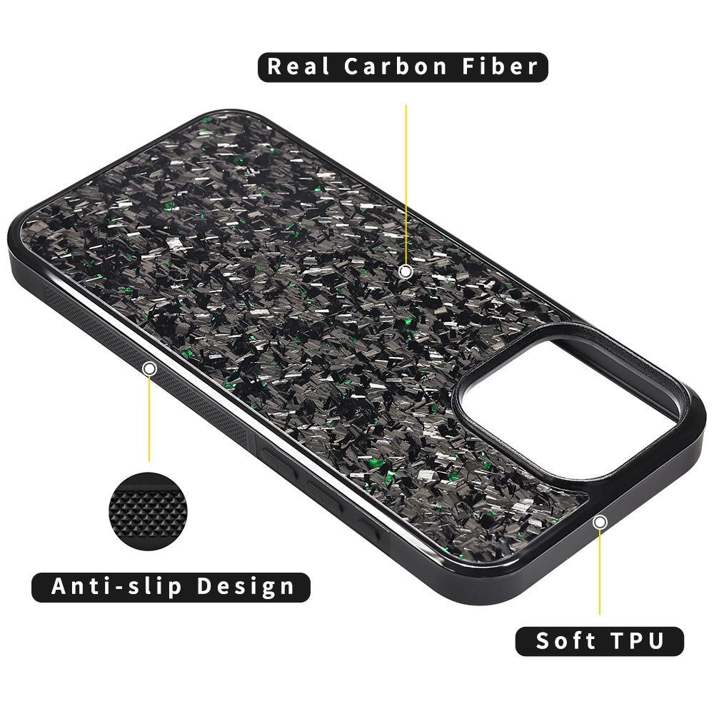 For iPhone 12 Pro Max Magnetic Case Forged Texture Aramid Fiber+TPU Anti-Slip Phone Cover