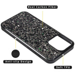 For iPhone 12 / 12 Pro Magnetic Case Forged Texture Aramid Fiber+TPU Anti-Slip Phone Cover