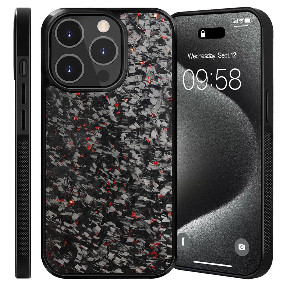 For iPhone 12 / 12 Pro Magnetic Case Forged Texture Aramid Fiber+TPU Anti-Slip Phone Cover